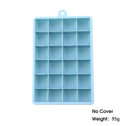 24-Hole Silicone Ice Cube Tray with Lid – Easy Kitchen Freezing Mold