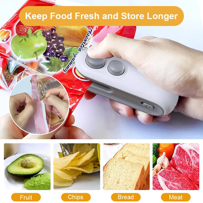 Mini Bag Sealer Rechargeable Handheld Heat Sealer for Food Bags