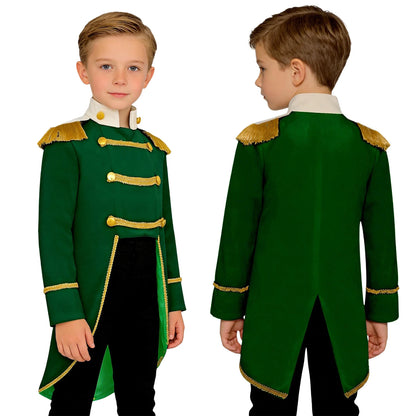 Baby Boys Prince Costume Long Sleeve Tailcoat Jacket Royal Court Marching Band Uniforms Halloween America Drum Costumes