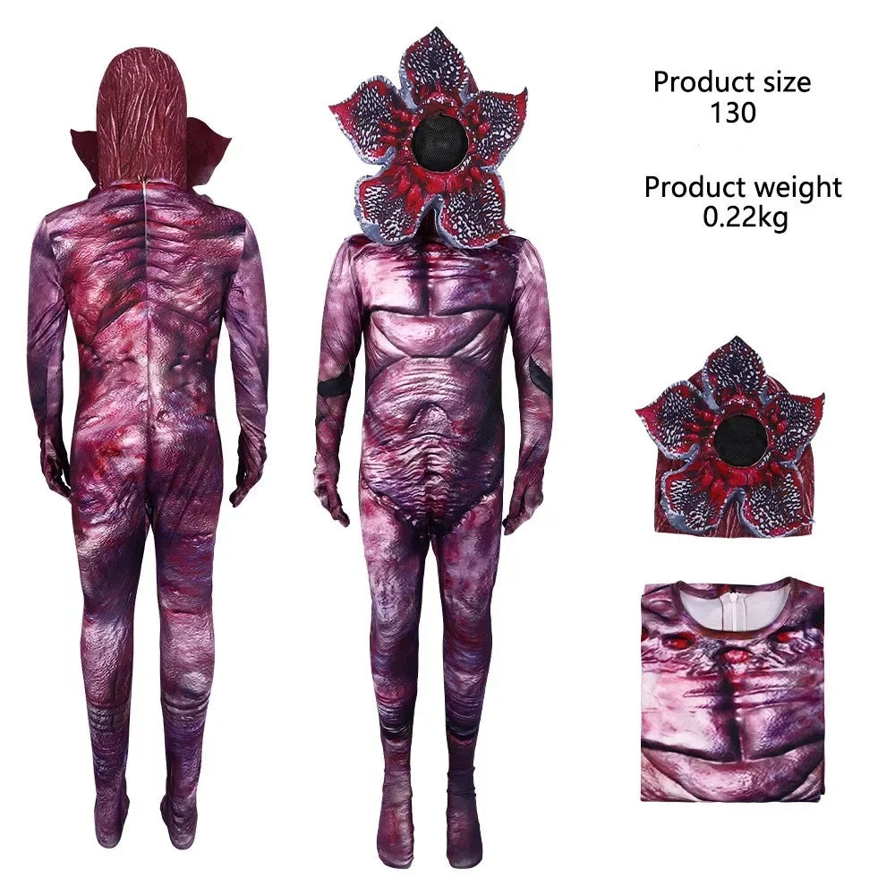 Cannibal Flower Jumpsuit Halloween Festival Horror Cosplay Bodysuit Costume for Children and Adults Bizarre Story Clothes