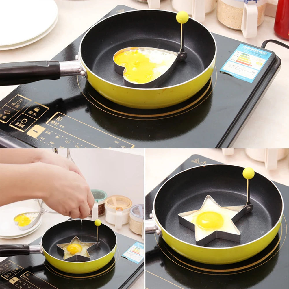 5Pcs Stainless Steel Egg Ring Molds Pancake Omelette Shapers