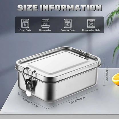 Stainless Steel Bento Box – 4-Piece Metal Lunch Food Containers