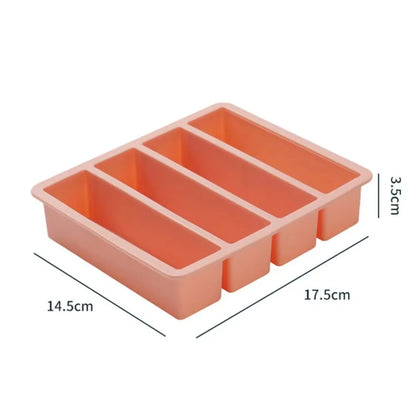 Silicone Freezer Tray 4 Grid Food Storage Mold with Lid