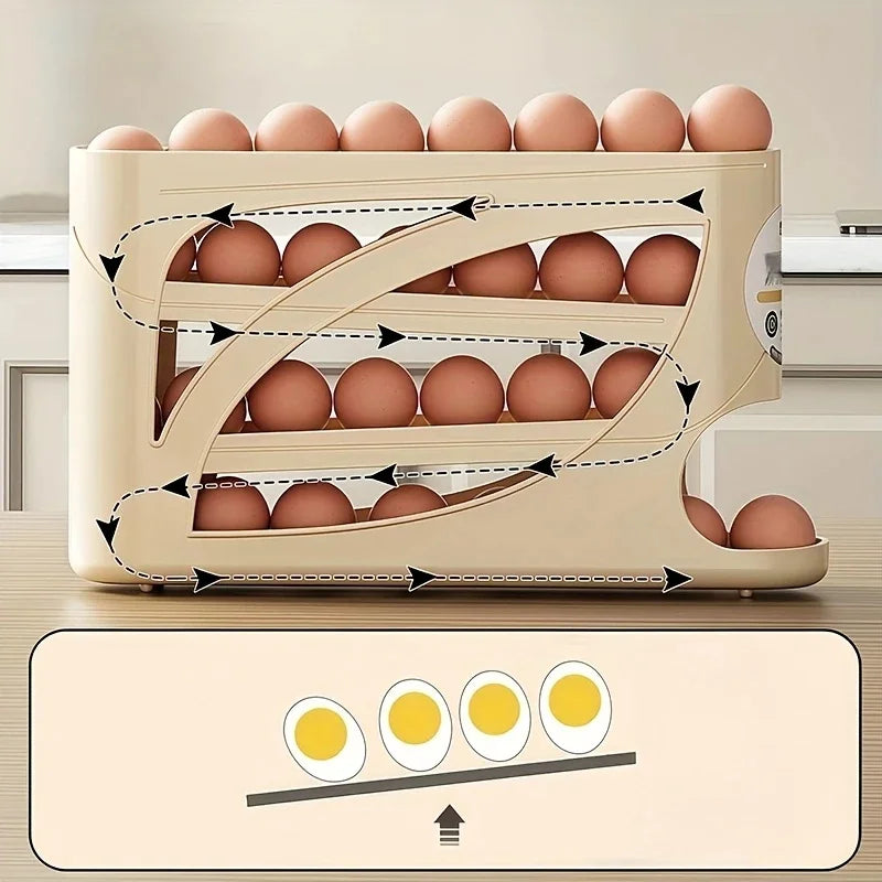 3-Tier Egg Storage Container for Refrigerator, 24 Egg Organizer Rack