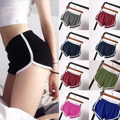 Women’s Sports Shorts – Candy Color Elastic Waist