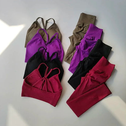 Women's Workout Set High-Waisted Yoga Fitness Clothes for Running
