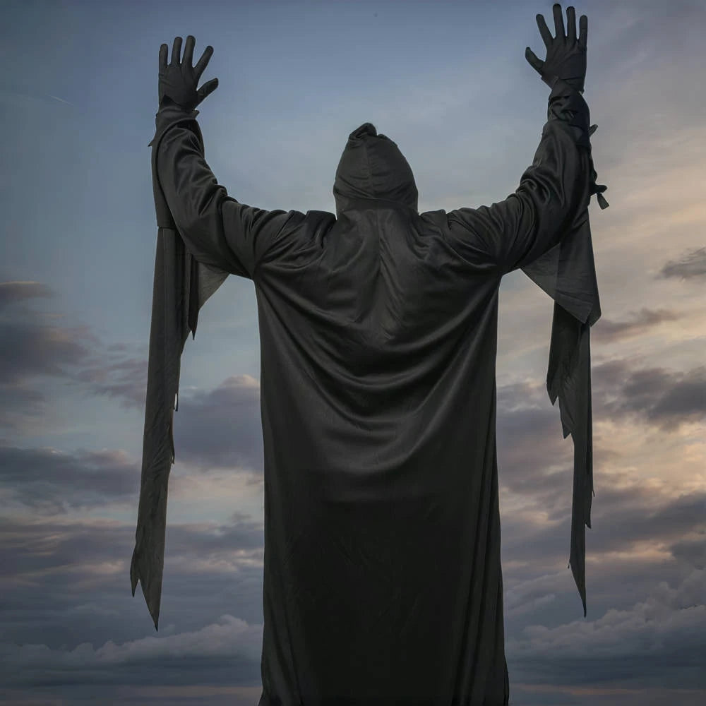 Adult Halloween Scream Ghost Costume Reaper Cosplay Death Dress up Props for Prom Men Horrible Movie Halloween Carnival Suit