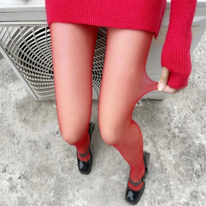Women’s Red Pantyhose – Sheer Elastic Fashion Stockings