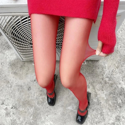 Women’s Red Pantyhose – Sheer Elastic Fashion Stockings