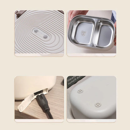 Electric Lunch Box 1L Stainless Steel Heated Food Warmer 18W