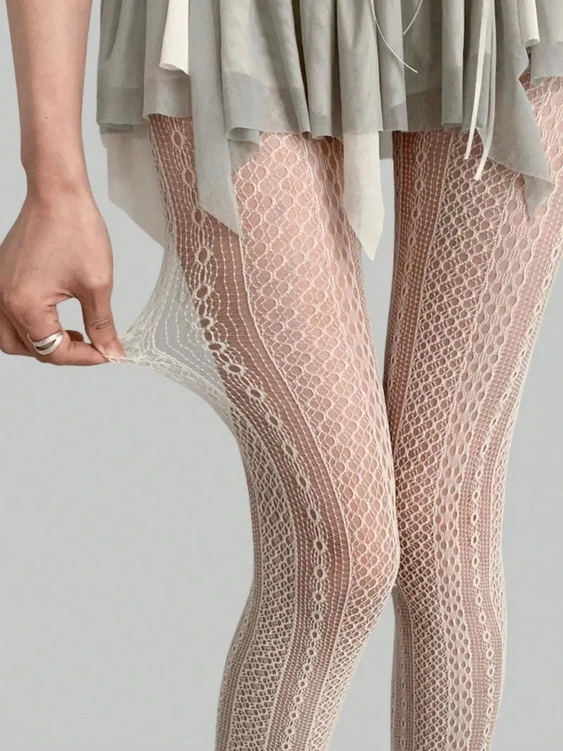 Fishnet Tights – Lace Rhombus Patterned Style