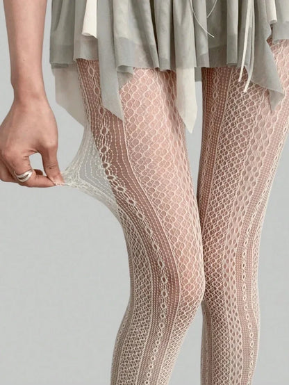 Fishnet Tights – Lace Rhombus Patterned Style