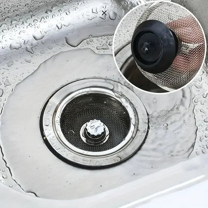 Kitchen Sink Strainer Basket with Handle & Stopper 2-Pack