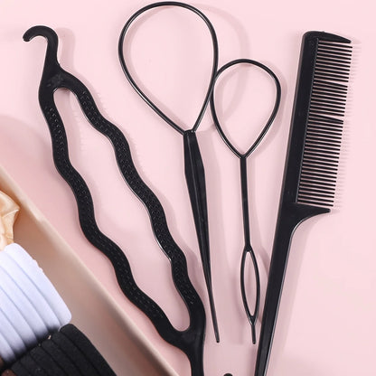 Women’s Hair Accessories Set – Elastic Hair Ties & Scrunchies