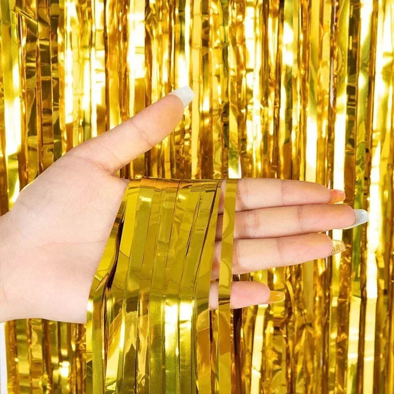 Gold Tinsel Curtain