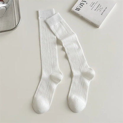 Women Mid-Calf Socks – Cotton Long Socks in Black, White & Gray
