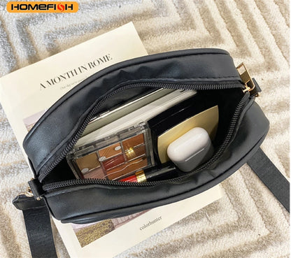 HOMEFISH High Quality PU Shoulder Bags for Woman's Handbag Simple Crossbody Casual Messenger Bag Cool Shoulder Bags Phone Bag