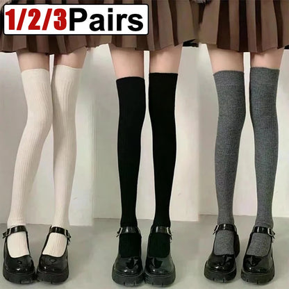 Women’s Knee High Socks – Classic Striped Cotton Style