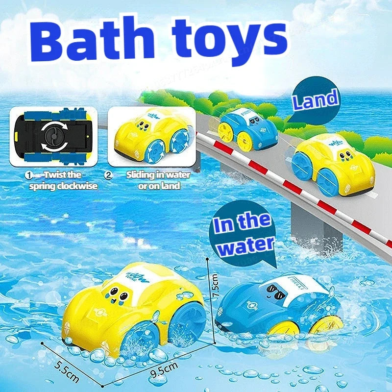 Baby Bath Toys Floating Clockwork Car Water Play Toy for Kids