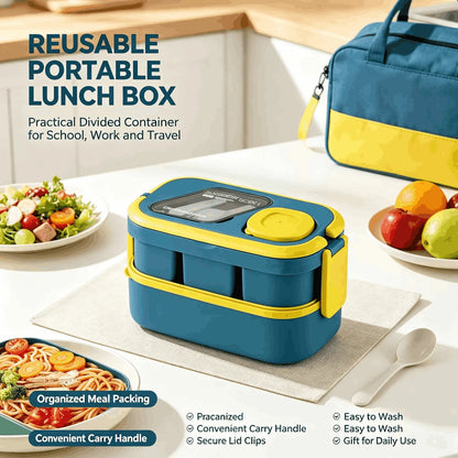 Stackable Bento Box Leak-Proof Lunch Container With Spoon & Fork