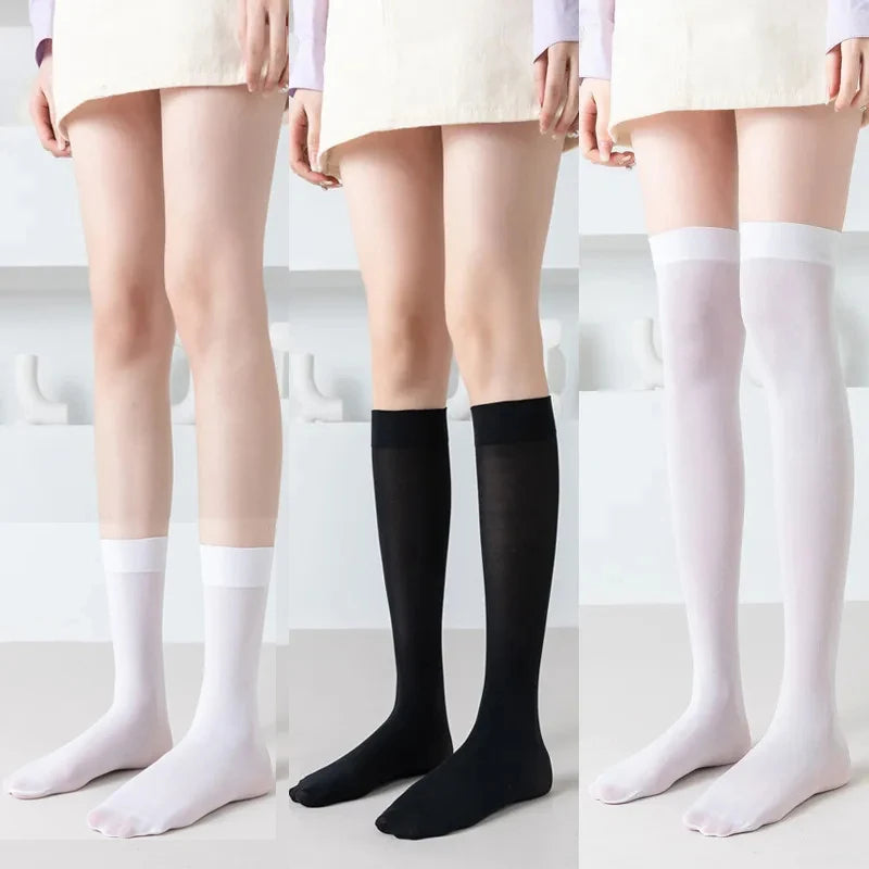 Knee High Socks for Women – Solid Color Long Socks