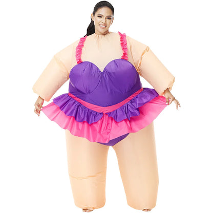 Adult Funny Ballet Inflatable Costume For Men Women Carnival Purim Fancy Dress Suits Halloween Mascots Cosplay Costumes