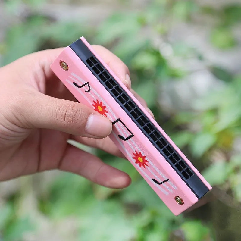 Kids Wooden Harmonica Musical Instrument Toy for Beginners