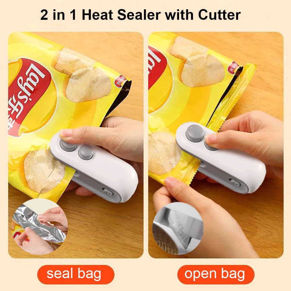Mini Bag Sealer Rechargeable Handheld Heat Sealer for Food Bags