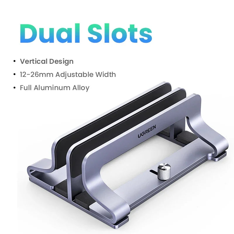 Vertical Laptop Stand Adjustable Aluminum Desk Stand for Laptop