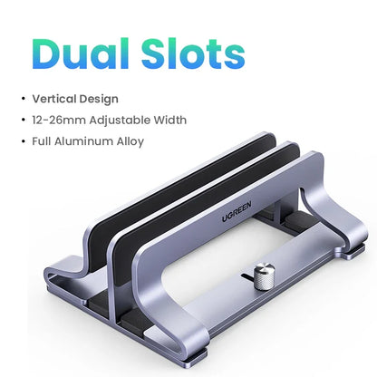 Vertical Laptop Stand Adjustable Aluminum Desk Stand for Laptop