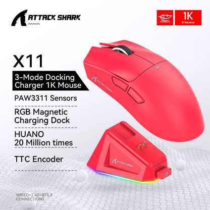 Wireless Gaming Mouse 22000 DPI Charging Dock