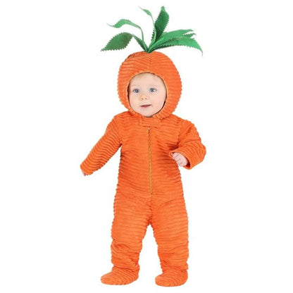 Baby Orange Appliques Costume, Long Sleeve Hooded Jumpsuit with Shoe Covers Halloween Cosplay Costume