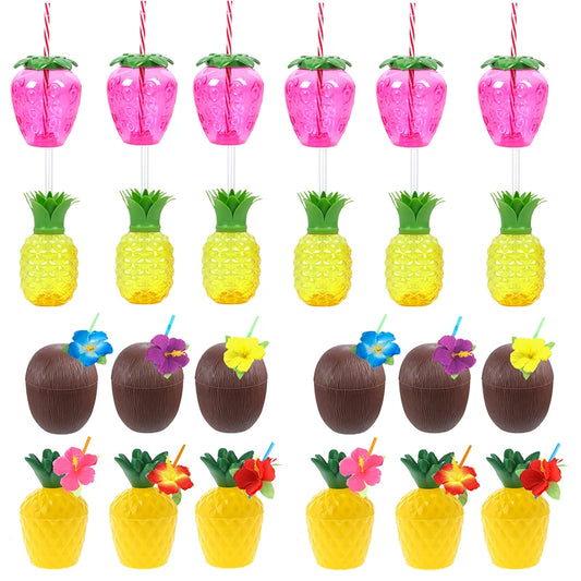 Pineapple Party Cups 6/10pcs Tropical Juice Cups for Summer Events