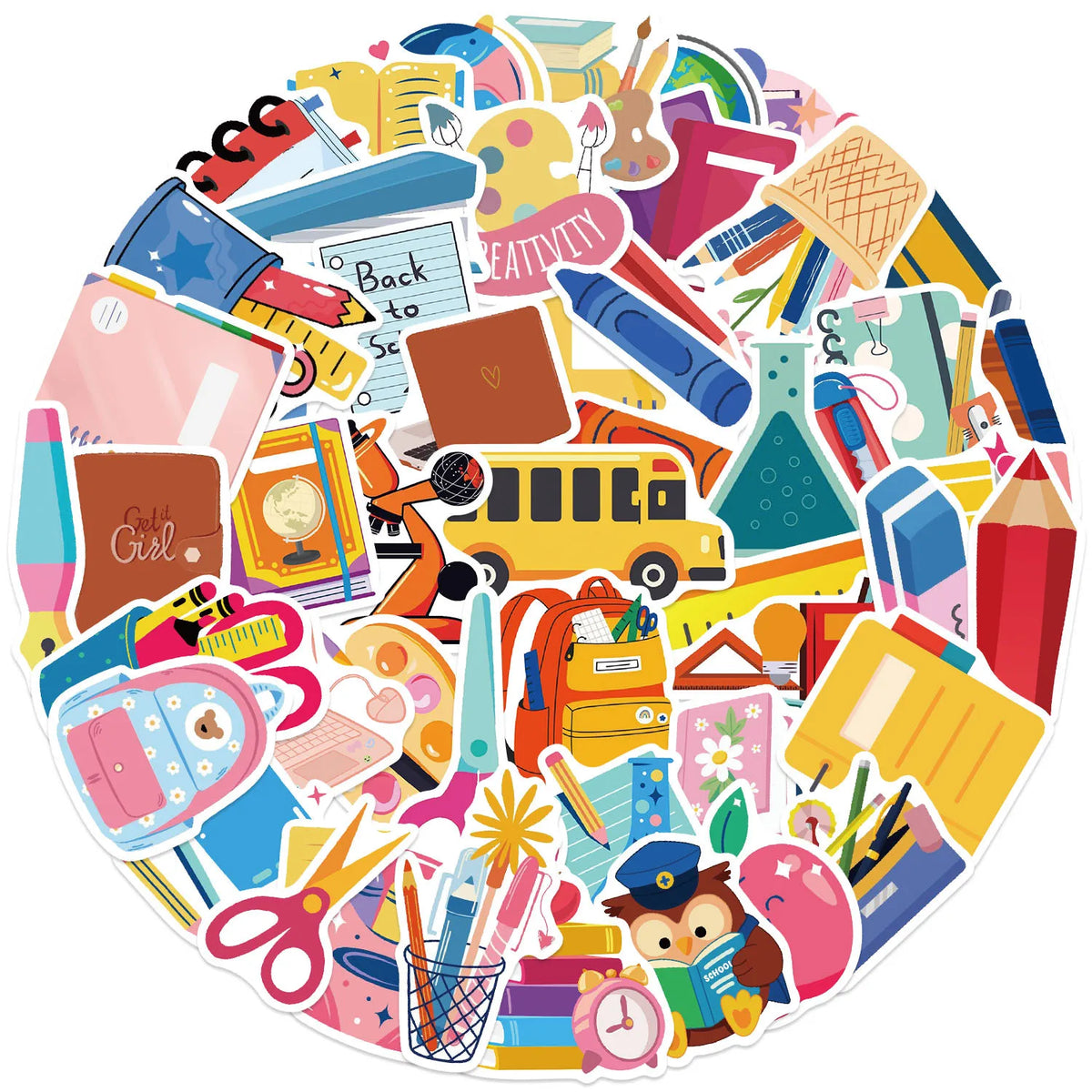 50Pcs Stationery Stickers Set