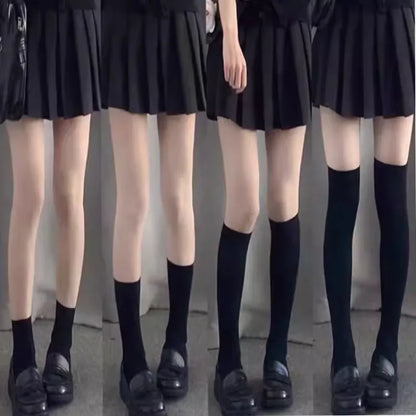 Knee High Socks for Women – Solid Color Long Socks 2-Pack