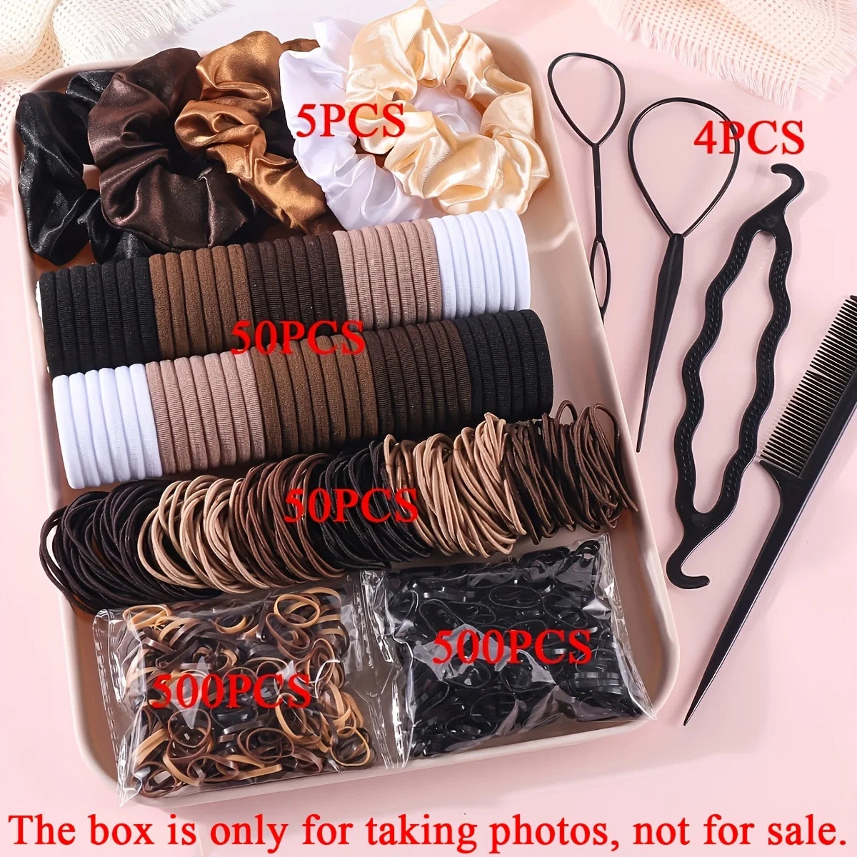 Women’s Hair Accessories Set – Elastic Hair Ties & Scrunchies