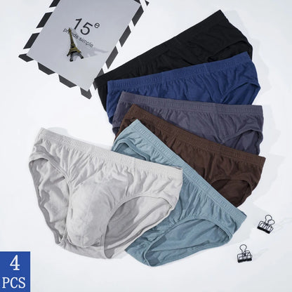 Men’s Cotton Underwear 4 Pack – Breathable Plus Size Briefs