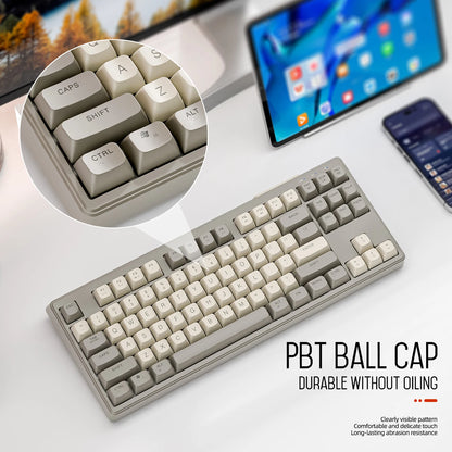 Wireless Gaming Keyboard 87 Key Bluetooth RGB Keyboard with Mouse
