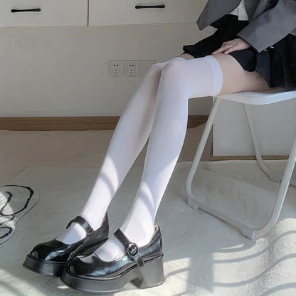 Knee High Socks for Women – Solid Color Long Socks 2-Pack