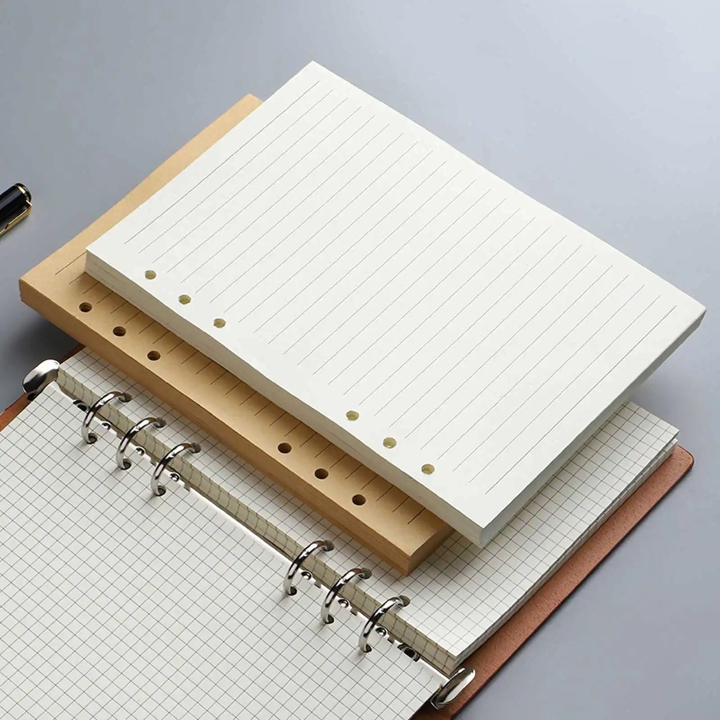 Loose Leaf Notebook Refill – A5 A6 A7 Lined, Blank & Grid Paper