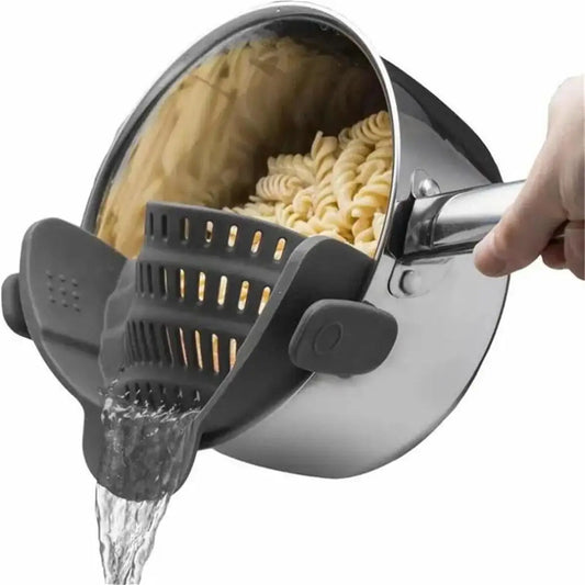 Clip On Pot Strainer Adjustable Stainless Steel Kitchen Tool