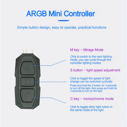 ARGB Controller 5V 3 Pin SATA Power RGB Hub