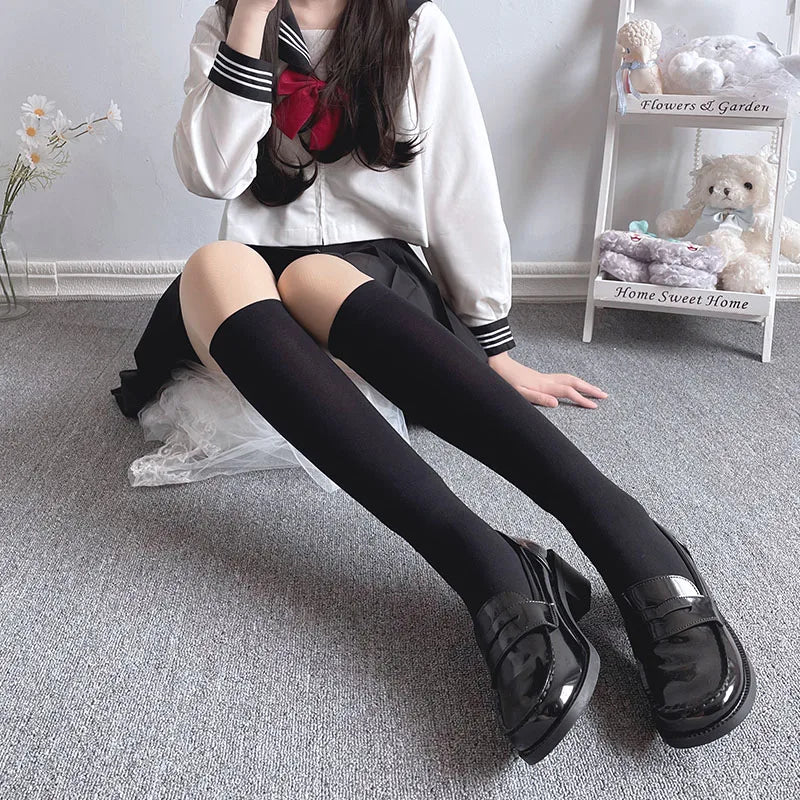 Knee High Socks for Women – Solid Color Long Socks 2-Pack