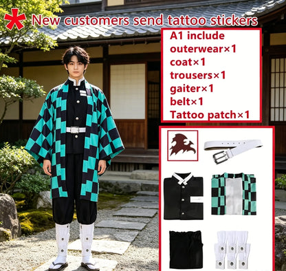 Anime Kamado Tanjirou Cosplay Costume Halloween Cosplay Cartoon Costume For Adult Gifts