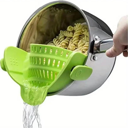 Clip On Pot Strainer Adjustable Stainless Steel Kitchen Tool