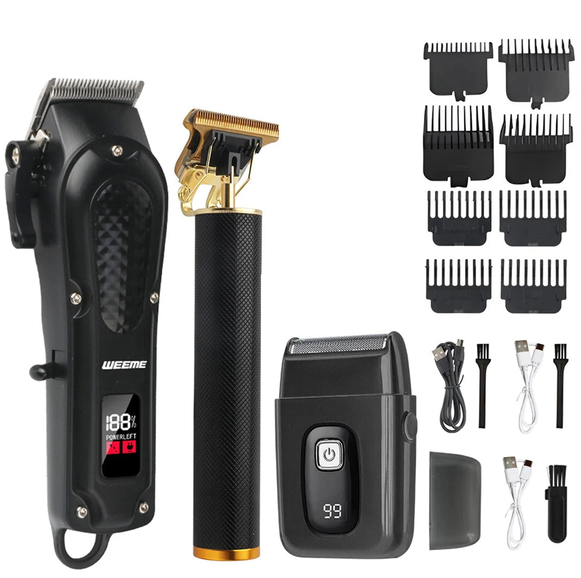 Rechargeable Hair Clipper for Men, Beard & Nose Trimmer Kit