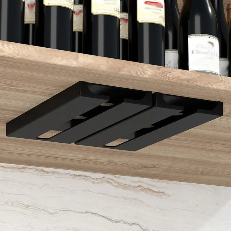Wine Glass Holder Wall Mounted No-Tools Stemware Storage Rack