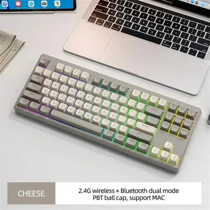 Wireless Gaming Keyboard 87 Key Bluetooth RGB Keyboard with Mouse