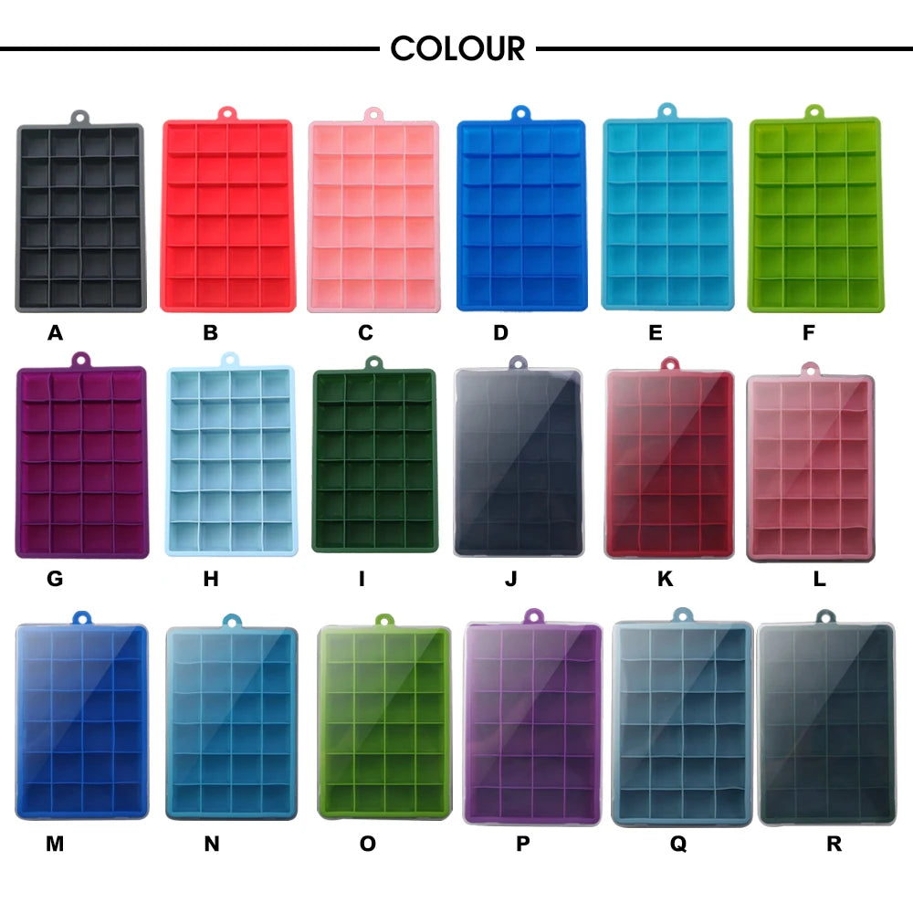 24-Hole Silicone Ice Cube Tray with Lid – Easy Kitchen Freezing Mold