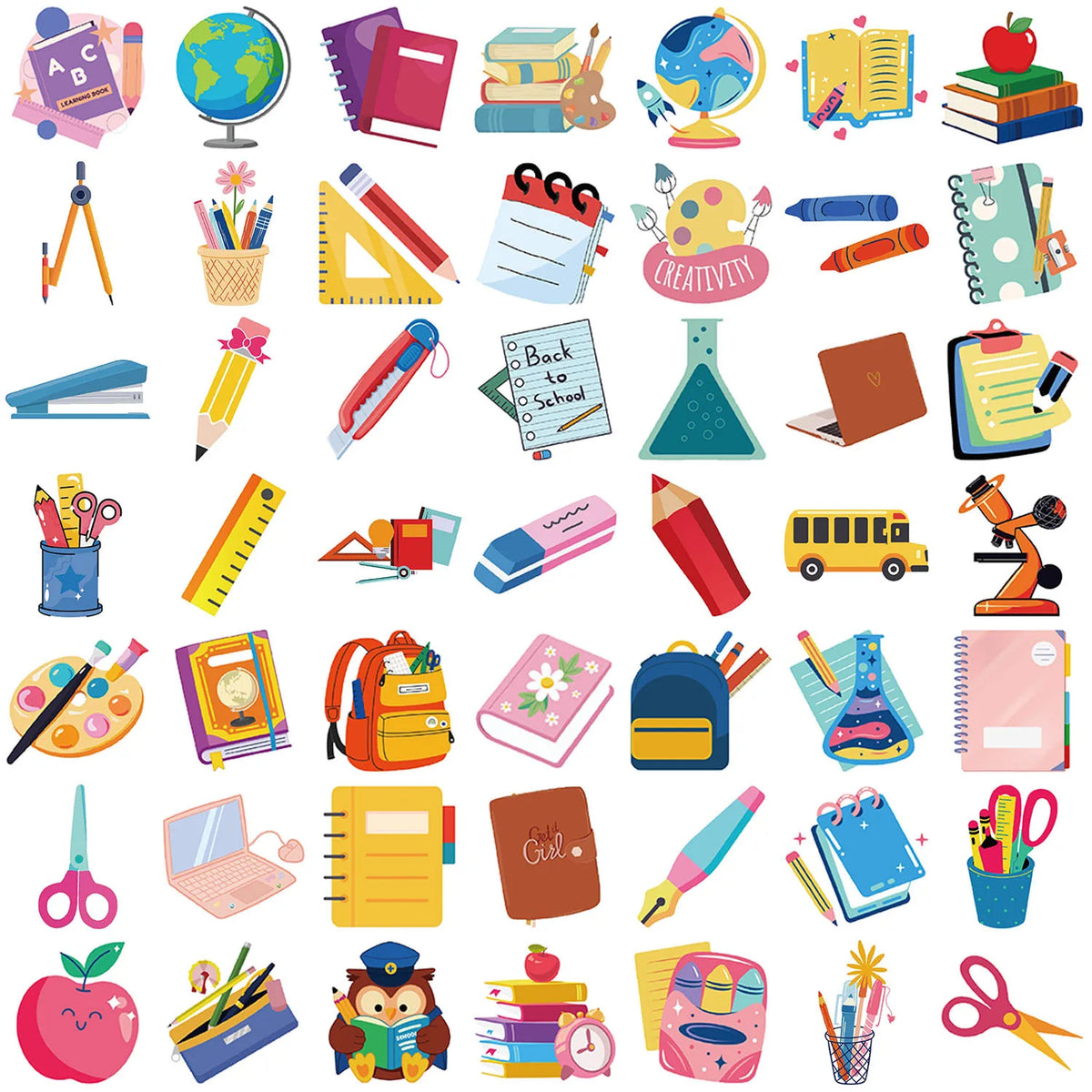 50Pcs Stationery Stickers Set